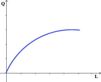 Grafico della funzione di produzione